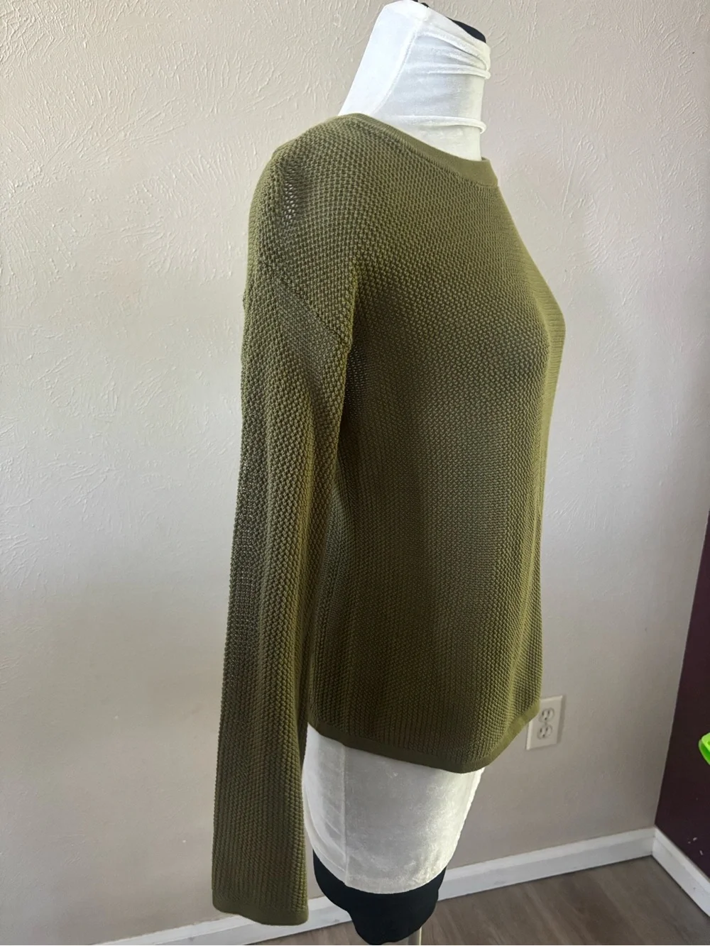 Michael Kors Olive Green Crewneck Knit Sweater size medium